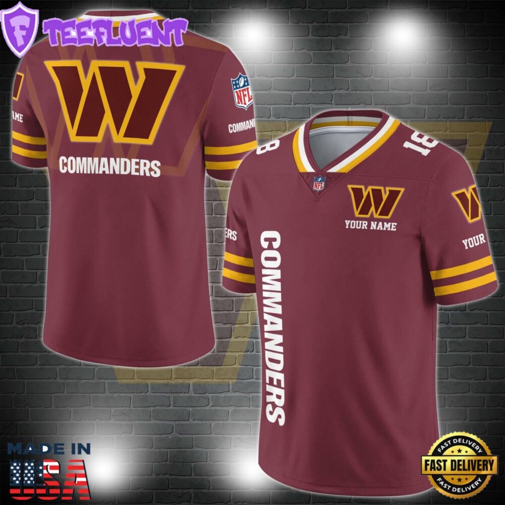 NFL Custom Number Washington Commanders Personalized V-neck Football Jersey Sport Gifts For Fan