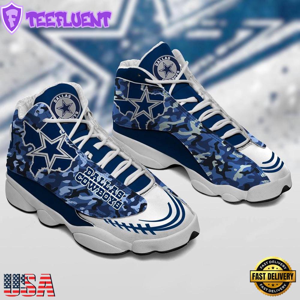 NFL Dallas Cowboys Air Jordan 13 Sneaker Shoes - Gift For Fans