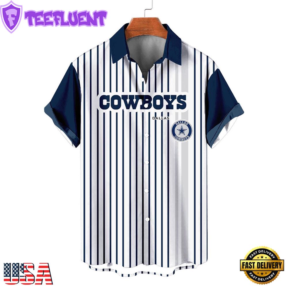 NFL Dallas Cowboys Classic Retro Mascot Line Summer Beach Hawaiian Shirt
