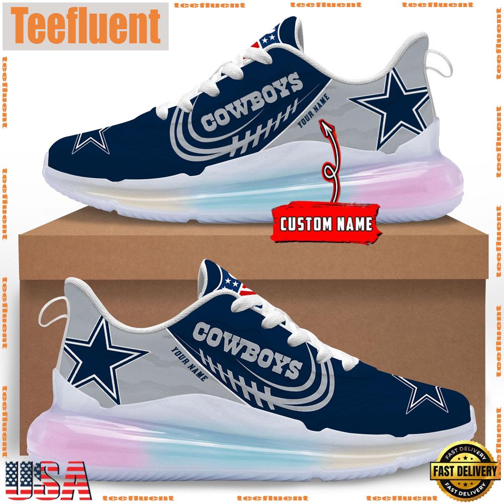 NFL Dallas Cowboys Custom Rainbow Atmospheric Cushion Running Shoes, Women's Sneaker