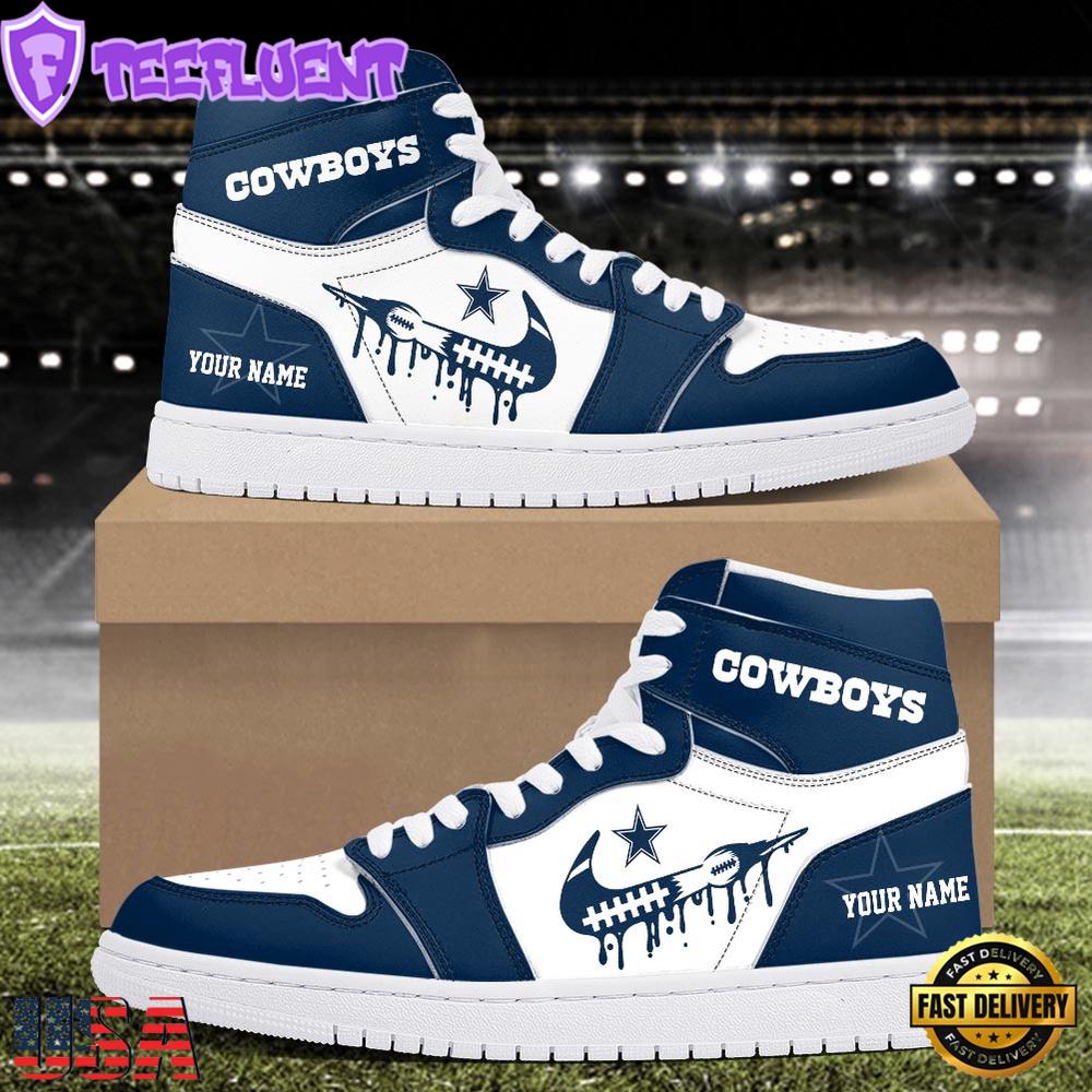 NFL Dallas Cowboys Grunge Style Custom Air Jordan 1 Shoes