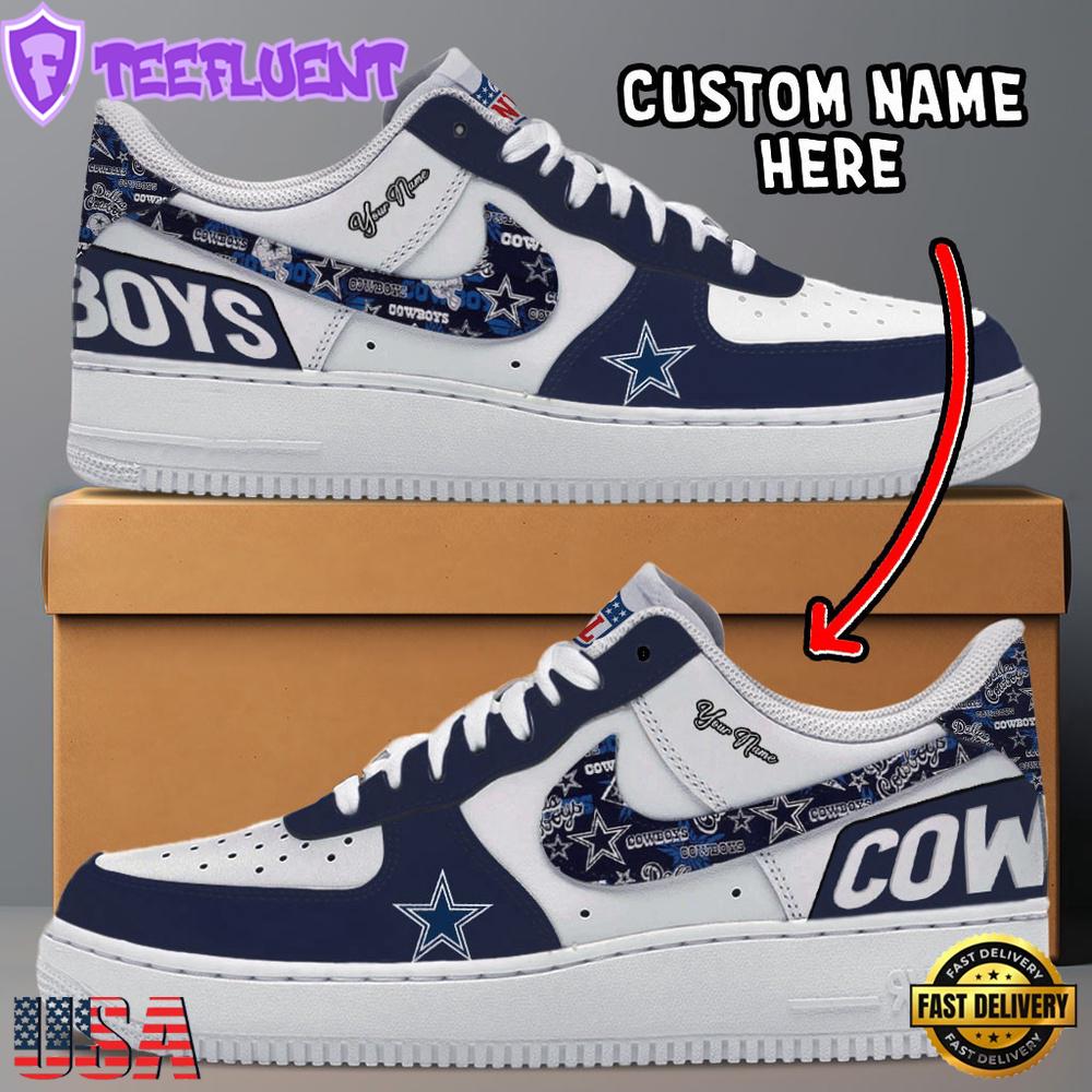 NFL Dallas Cowboys Logo Team Design Custom Air Force 1 Shoes