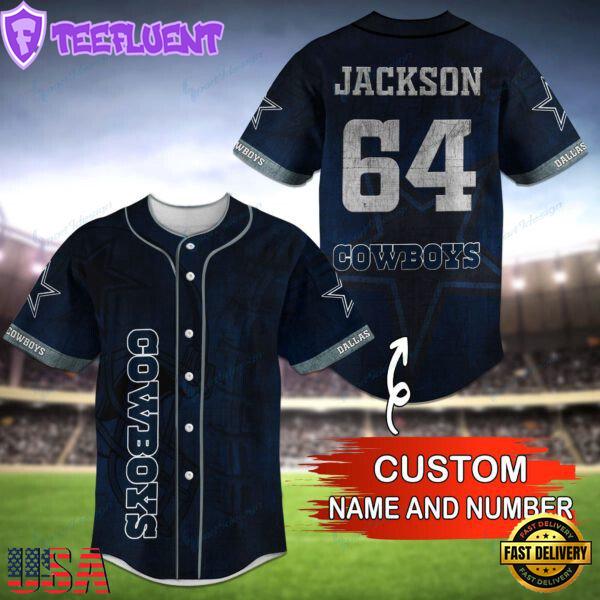 NFL Dallas Cowboys Personalized Baseball Jersey, Football Team Design Jersey Shirt