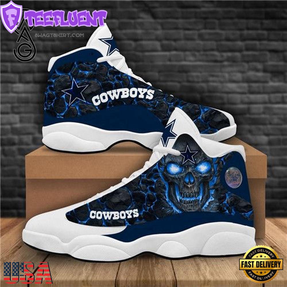 NFL Dallas Cowboys Skull Air Jordan 13 Shoes - Gift For Fans