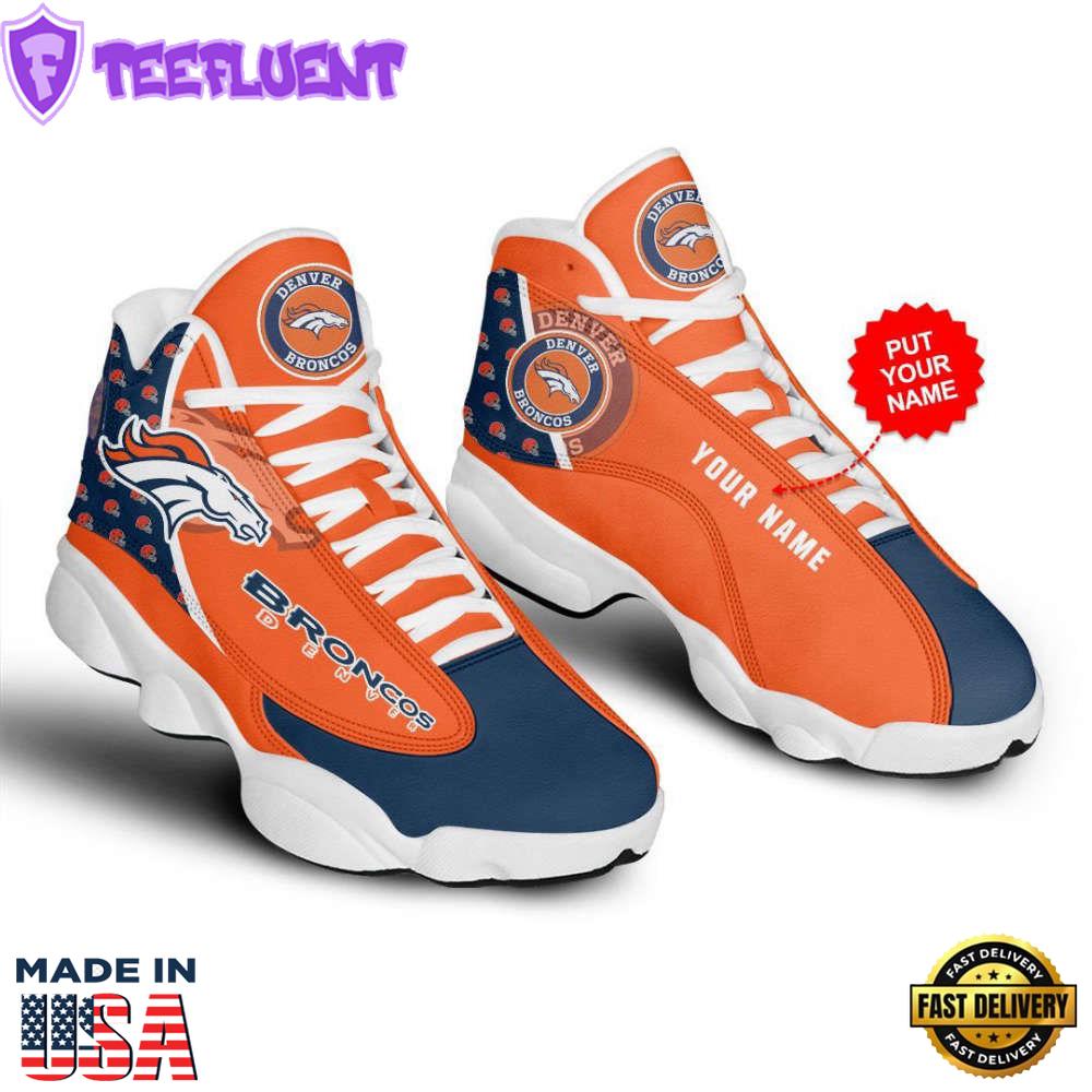 NFL Denver Broncos Custom Name Air Jordan 13 Sneakers