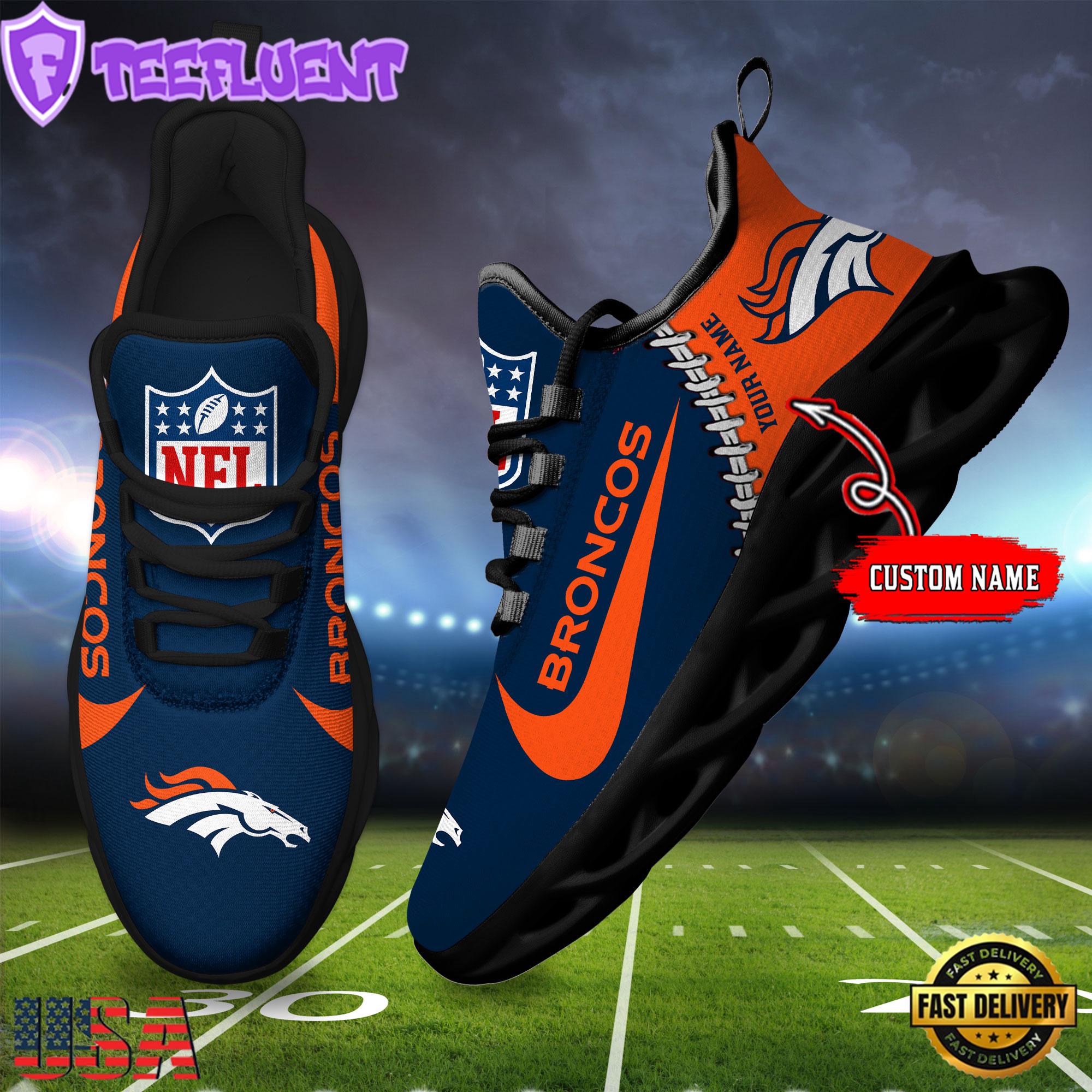Custom Name NFL Denver Broncos Football Team Design Max Soul Shoes, Football New Sneaker Shoes , Running Sneakers Shoes Custom Name NFL Denver Broncos Football Team Design Max Soul Shoes, Football New Sneaker Shoes , Running Sneakers Shoes