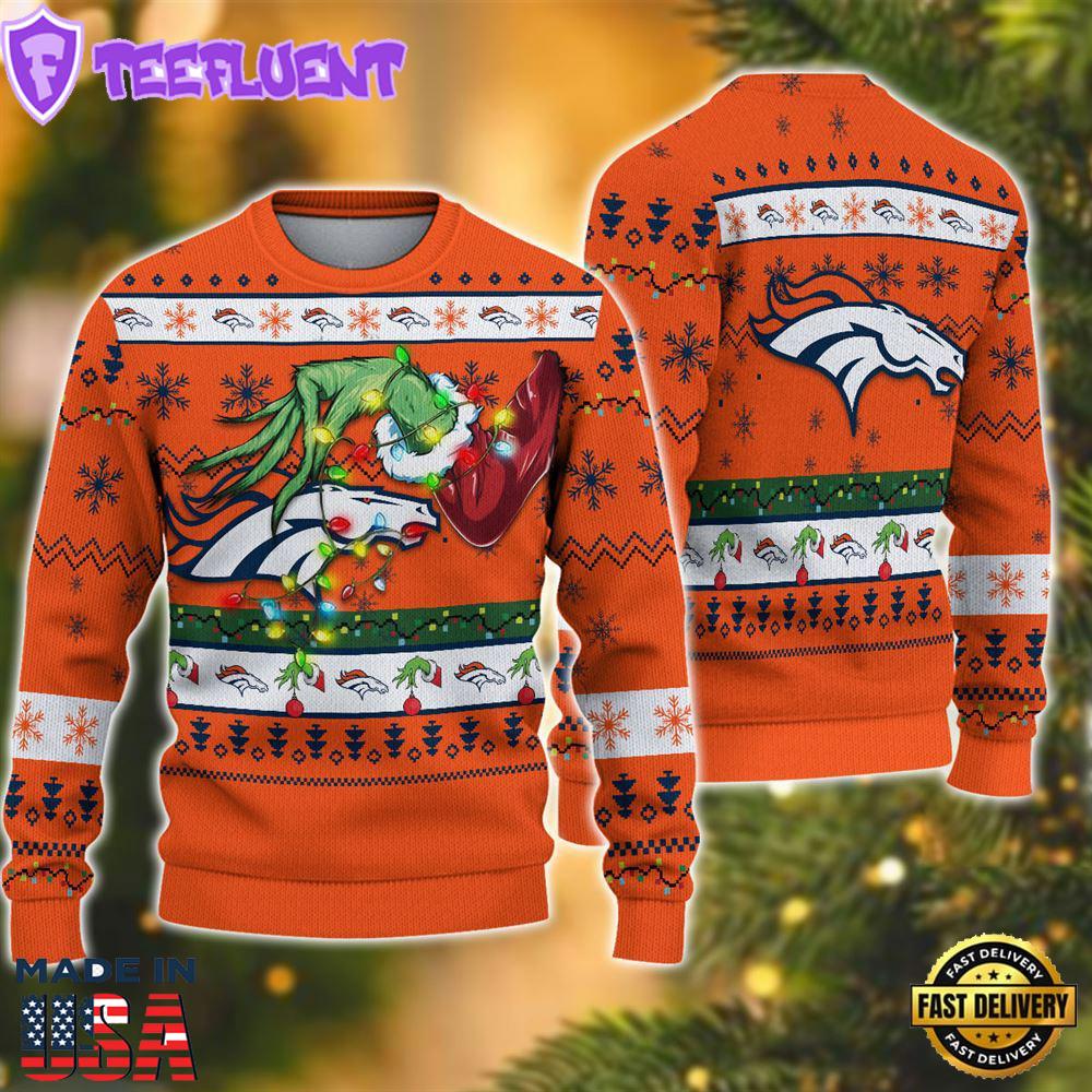 NFL Denver Broncos Grinch Christmas Ugly Sweater