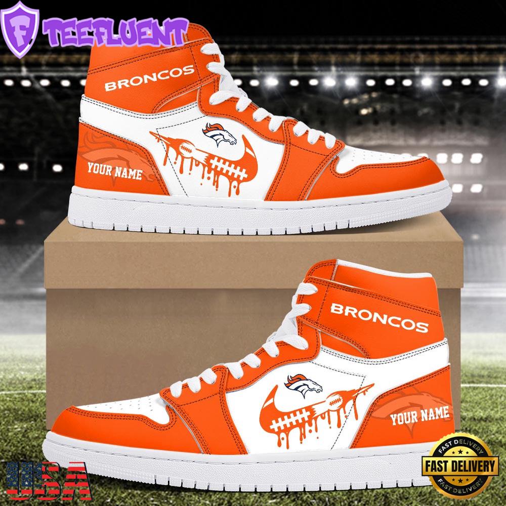 NFL Denver Broncos Grunge Style Custom Air Jordan 1 Shoes