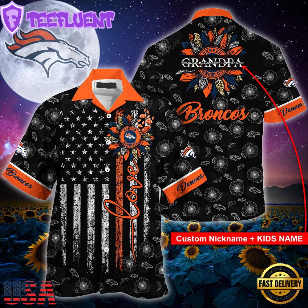 NFL Denver Broncos Happy Mother Day And Happy Father Day Custom Name Hawaiian Shirt