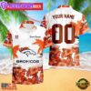 NFL Denver Broncos Hibiscus Flower Custom Name Hawaiian Shirt