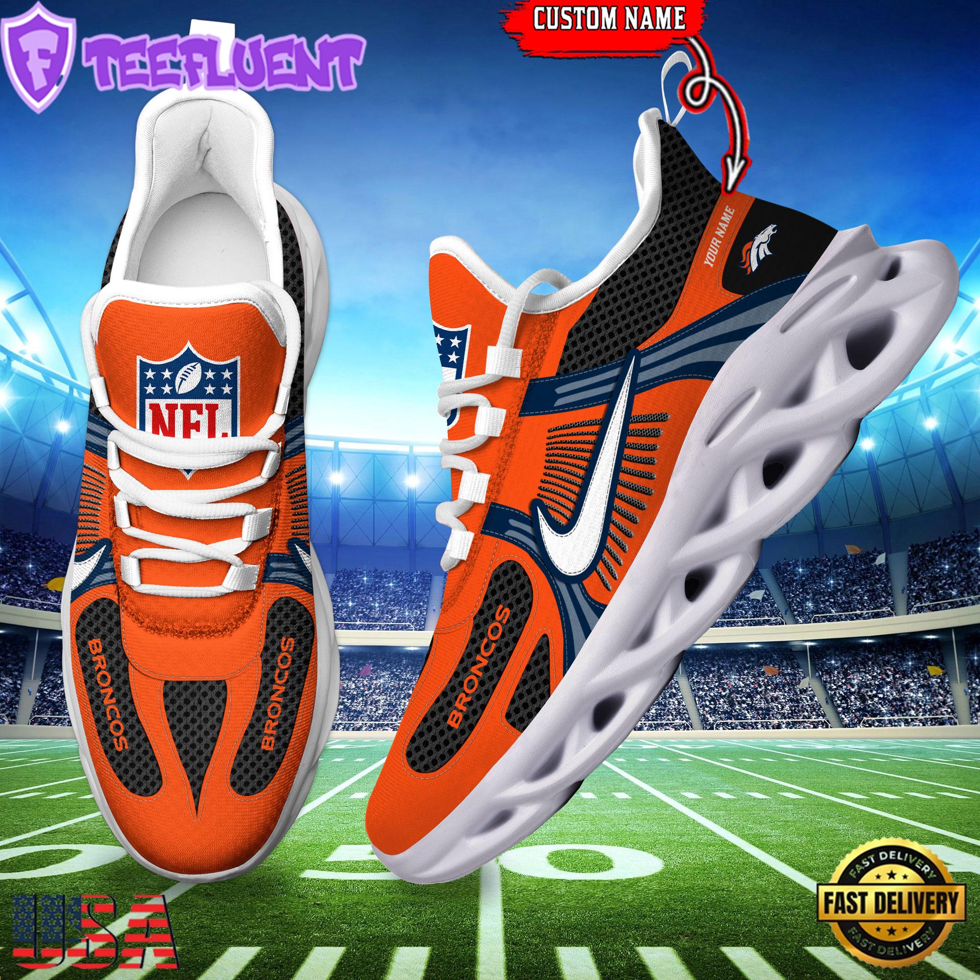 NFL Denver Broncos Logo Football Team New Season Max Soul Shoes Running Sneakers For Mens Womens NFL Denver Broncos Logo Football Team New Season Max Soul Shoes Running Sneakers For Mens Womens