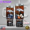 NFL Denver Broncos Mickey Mouse Custom Stanley Quencher 40oz Stainless Steel Tumbler With Handle