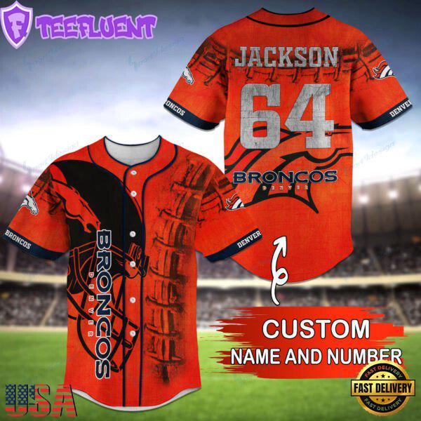 NFL Denver Broncos Personalized Baseball Jersey, Football Team Design Jersey Shirt