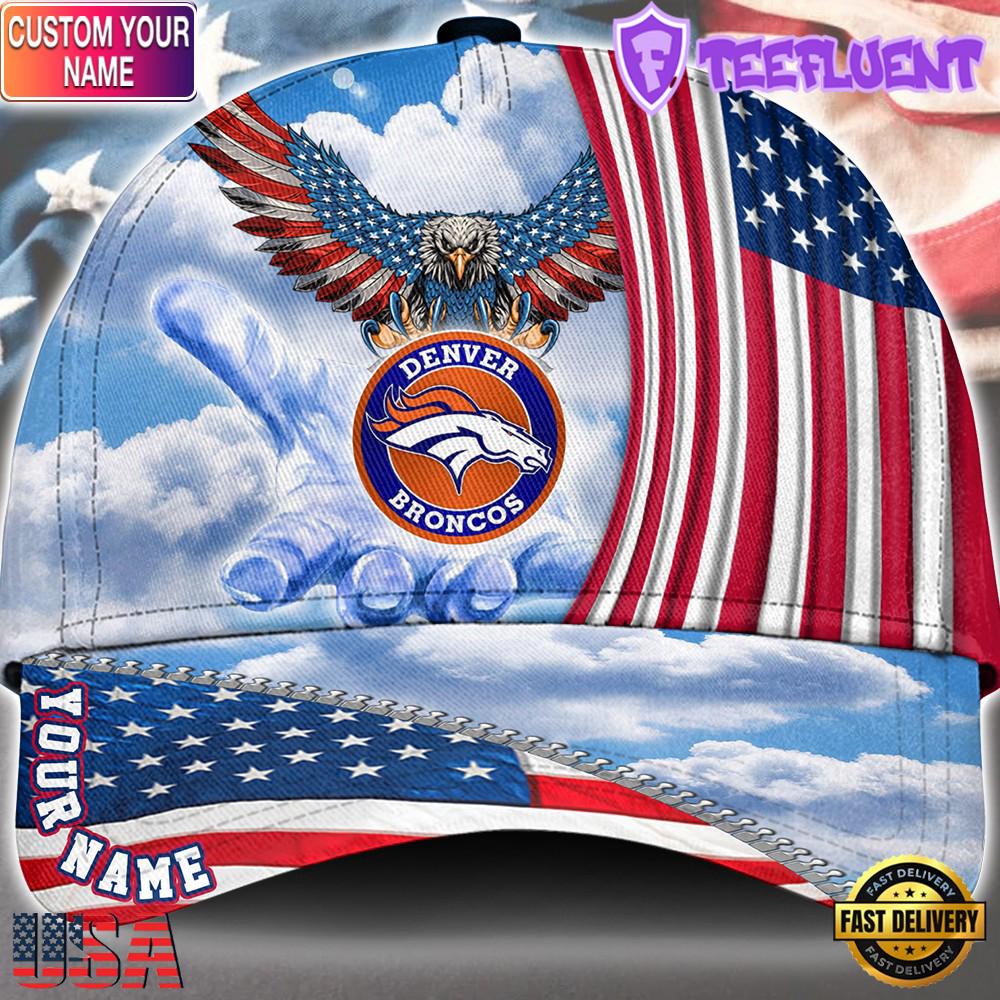 NFL Denver Broncos Special American Flag Veterans Custom Cap