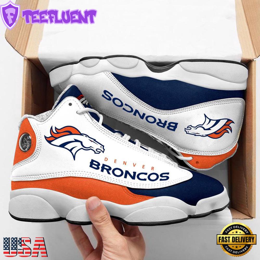 NFL Denver Broncos Team Air Jordan 13 Sneaker Shoes - Gift For Fans