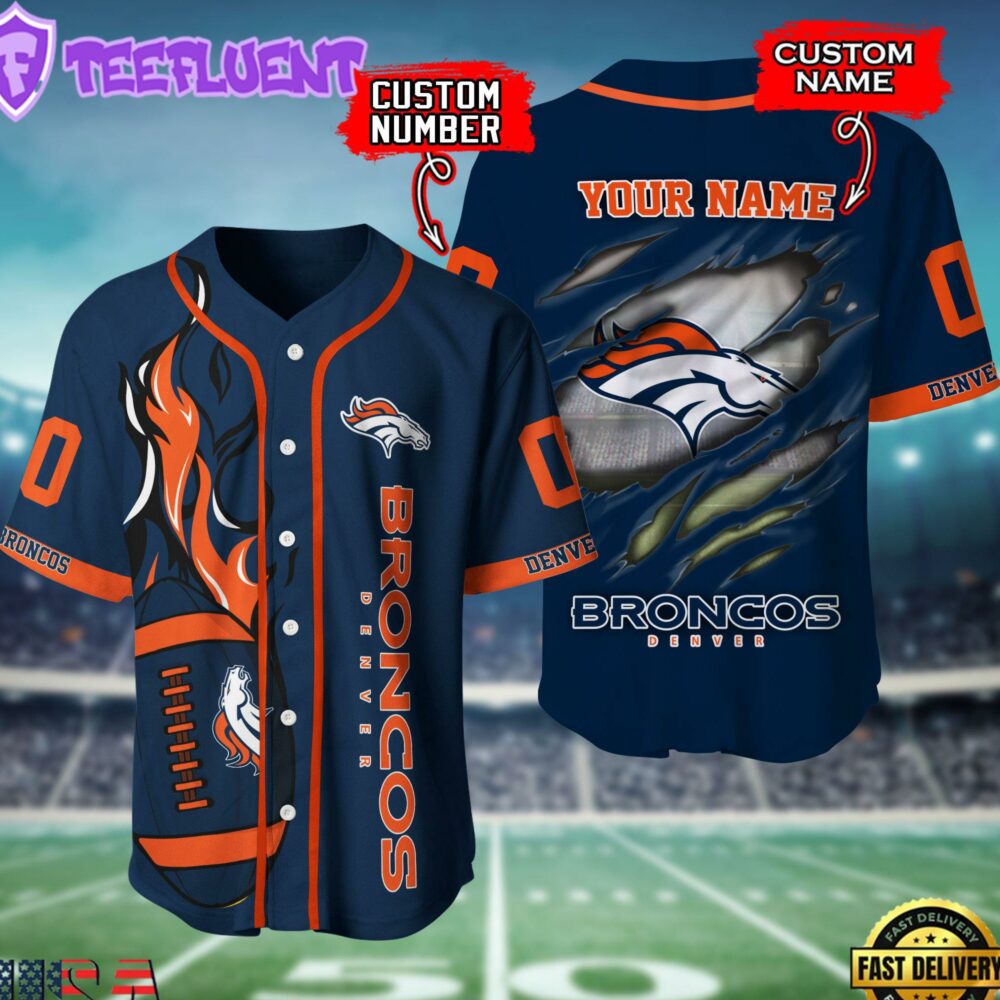 NFL Denver Broncos Team Logo Litmited Edition Baseball Jersey