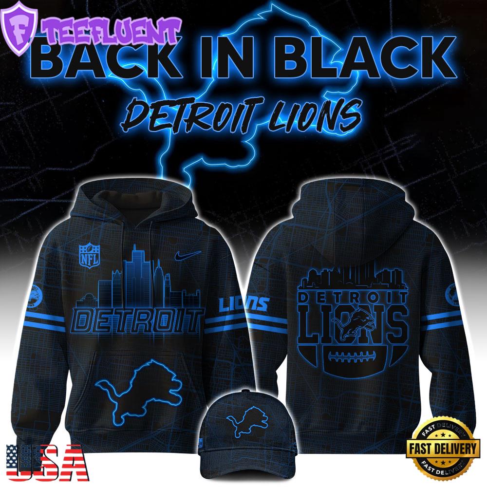 NFL Detroit Lions Back In Black Hoodie
