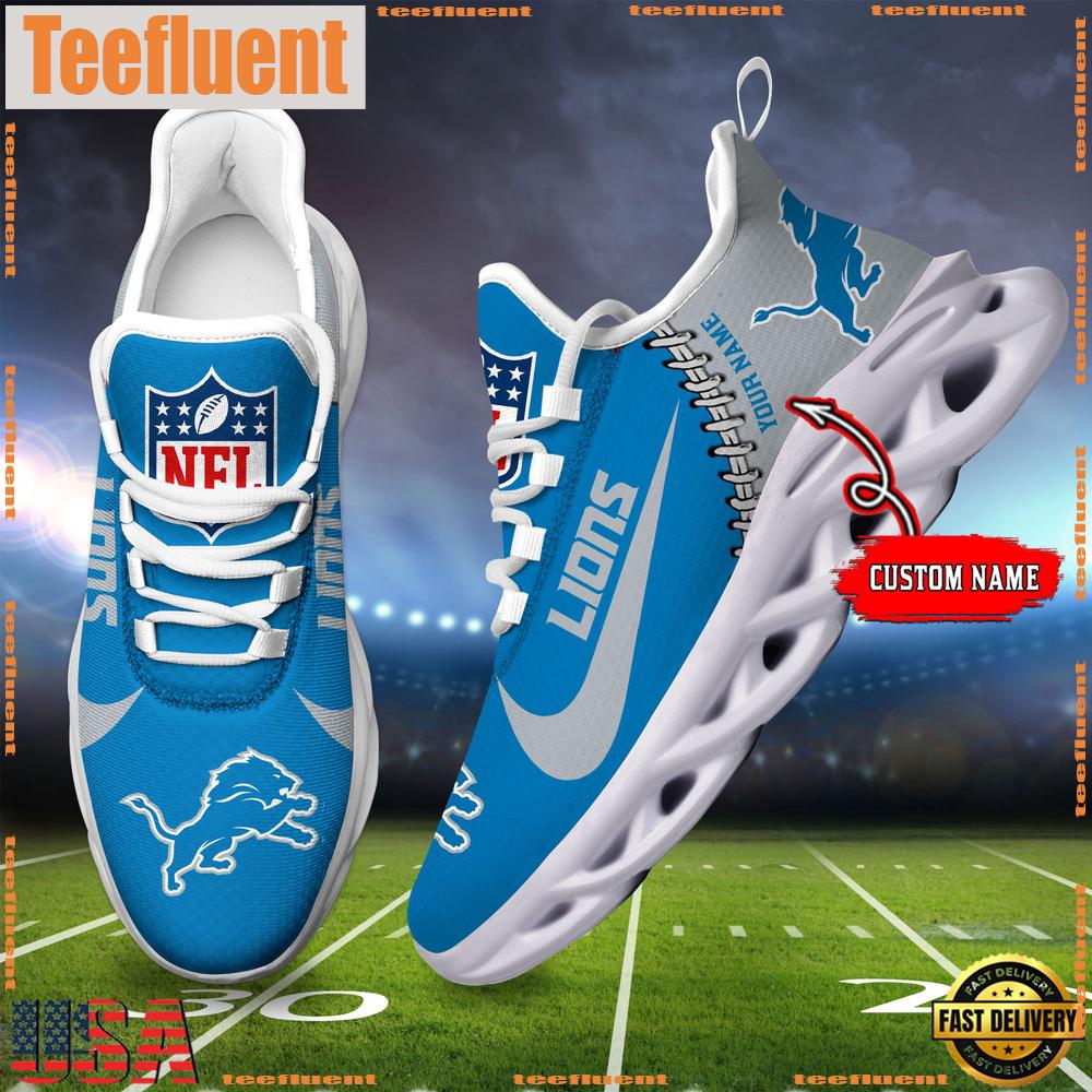 NFL Detroit Lions Custom Name Max Soul Shoes Gift For Fans