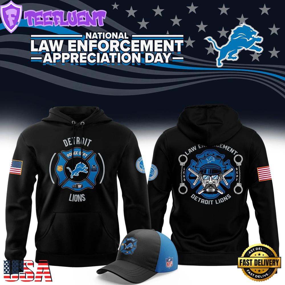 NFL Detroit Lions First Responders Law Enforcement Appreciation Day Hoodie