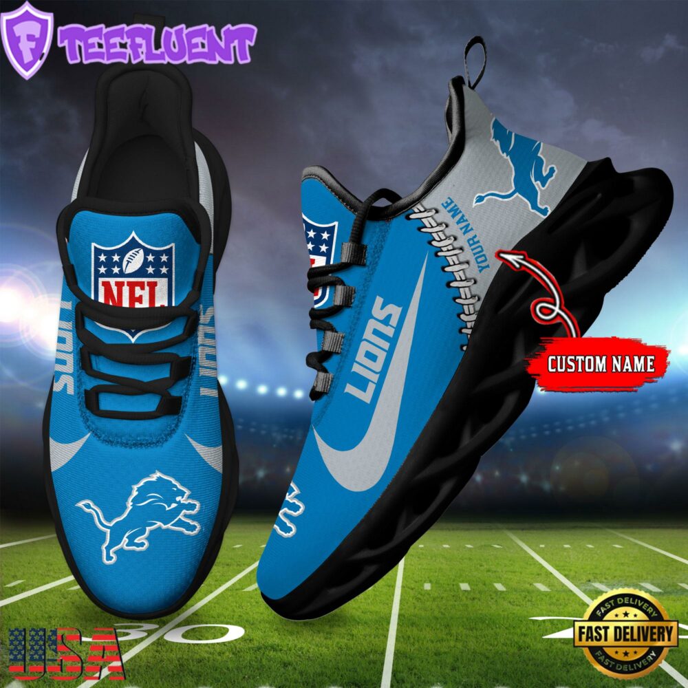 NFL Detroit Lions Football Team Design Max Soul Shoes, Football New Sneaker Shoes