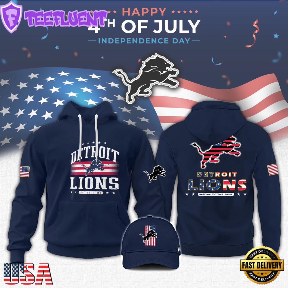 NFL Detroit Lions Happy 4Th Of July Hoodie