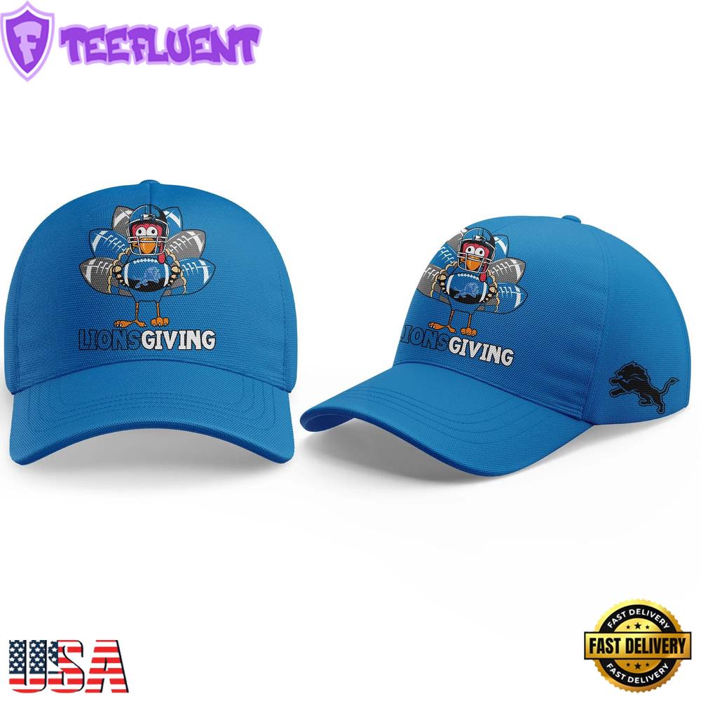 NFL Detroit Lions LionsGivingHappy Thanksgiving Day Cap