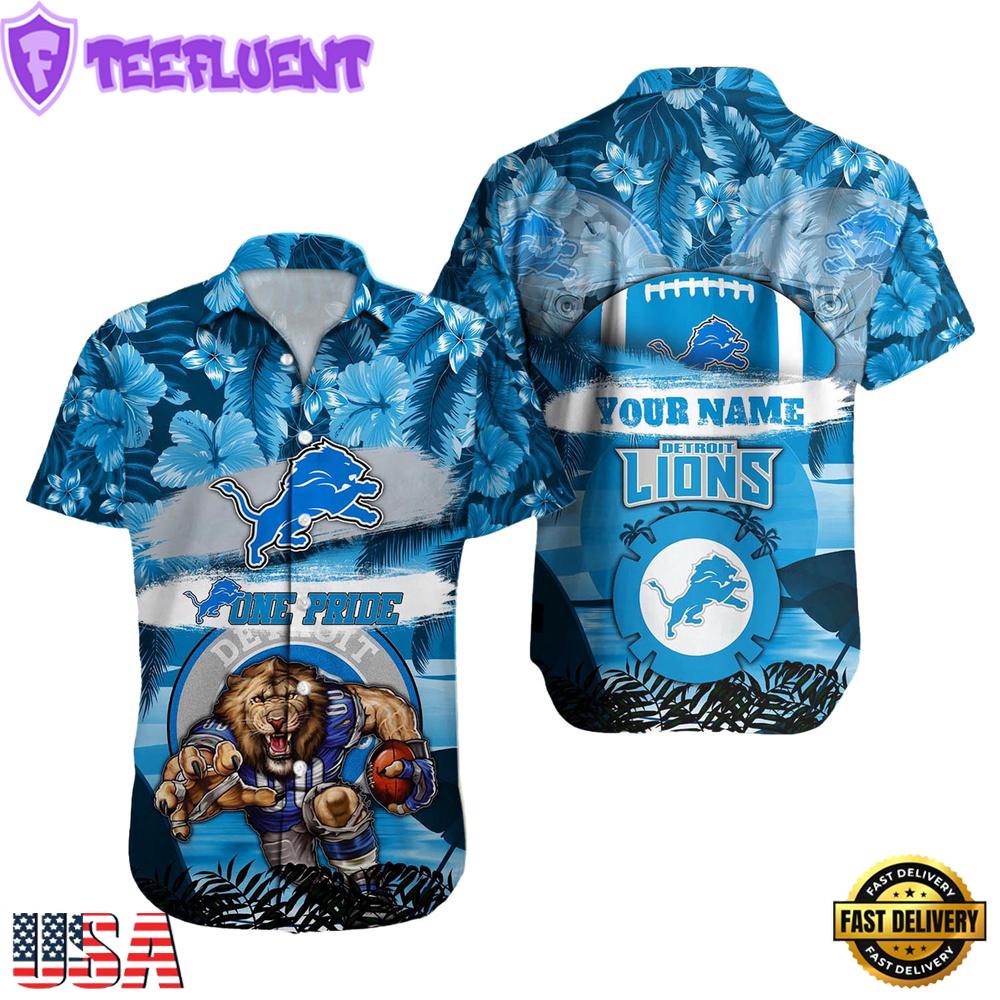 NFL Detroit Lions Mascot Football Hawaiian Shirt