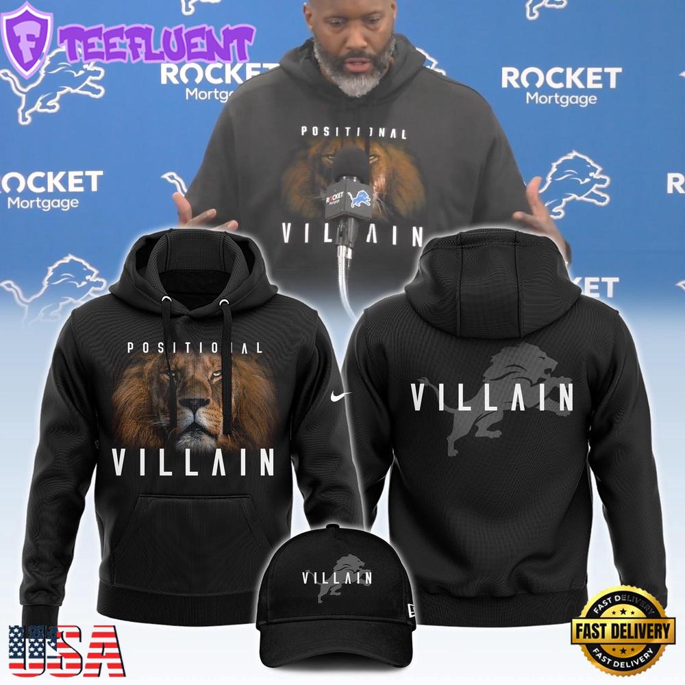 NFL Detroit Lions Positional Villain Hoodie NFL Detroit Lions Positional Villain Hoodie