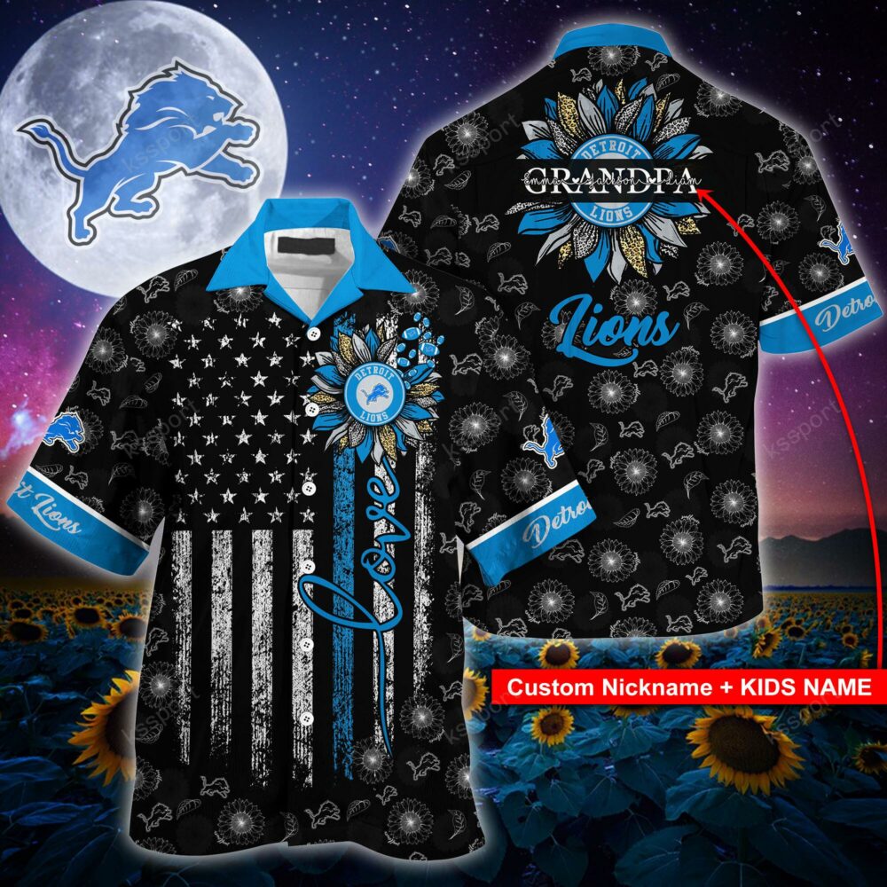 NFL Detroit Lions Sunflower For Mother Day Father Day Hawaiian Shirt