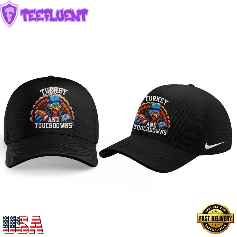 NFL Detroit Lions Turkey And Touchdowns Cap