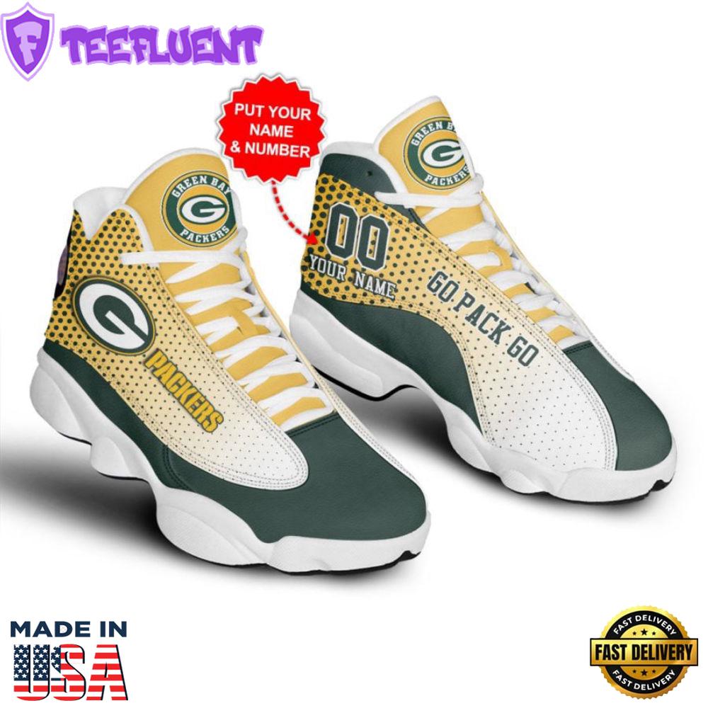 NFL Green Bay Packers Custom Name Air Jordan 13 Shoes