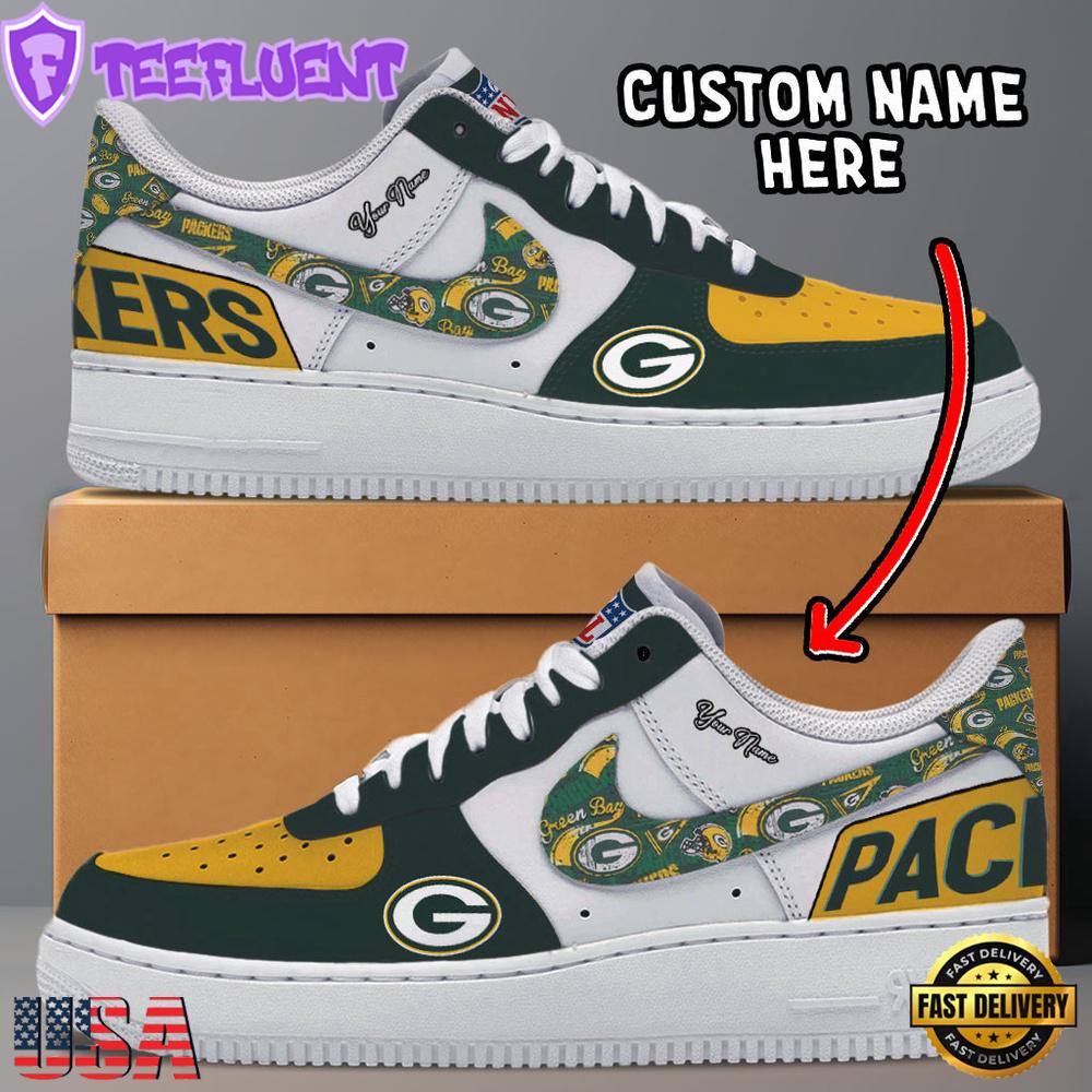 NFL Green Bay Packers Logo Team Design Custom Air Force 1 Shoes