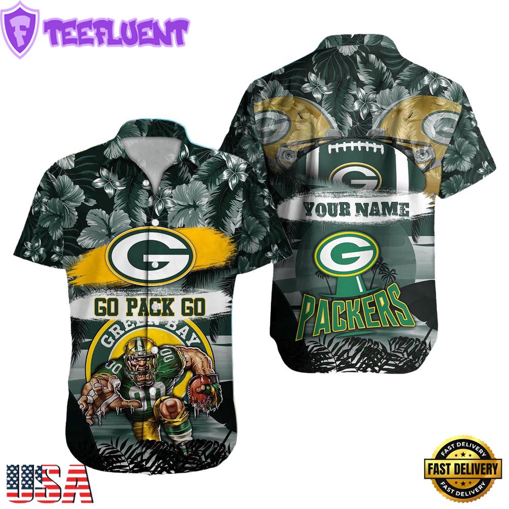 NFL Green Bay Packers Mascot Football Summer Hawaiian Shirt NFL Green Bay Packers Mascot Football Summer Hawaiian Shirt