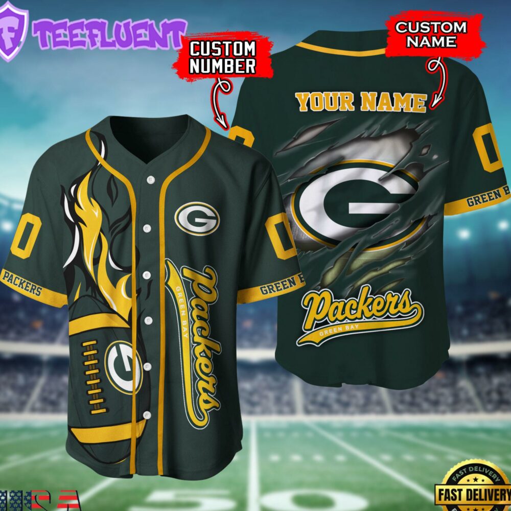 NFL Green Bay Packers Team Logo Litmited Edition Baseball Jersey