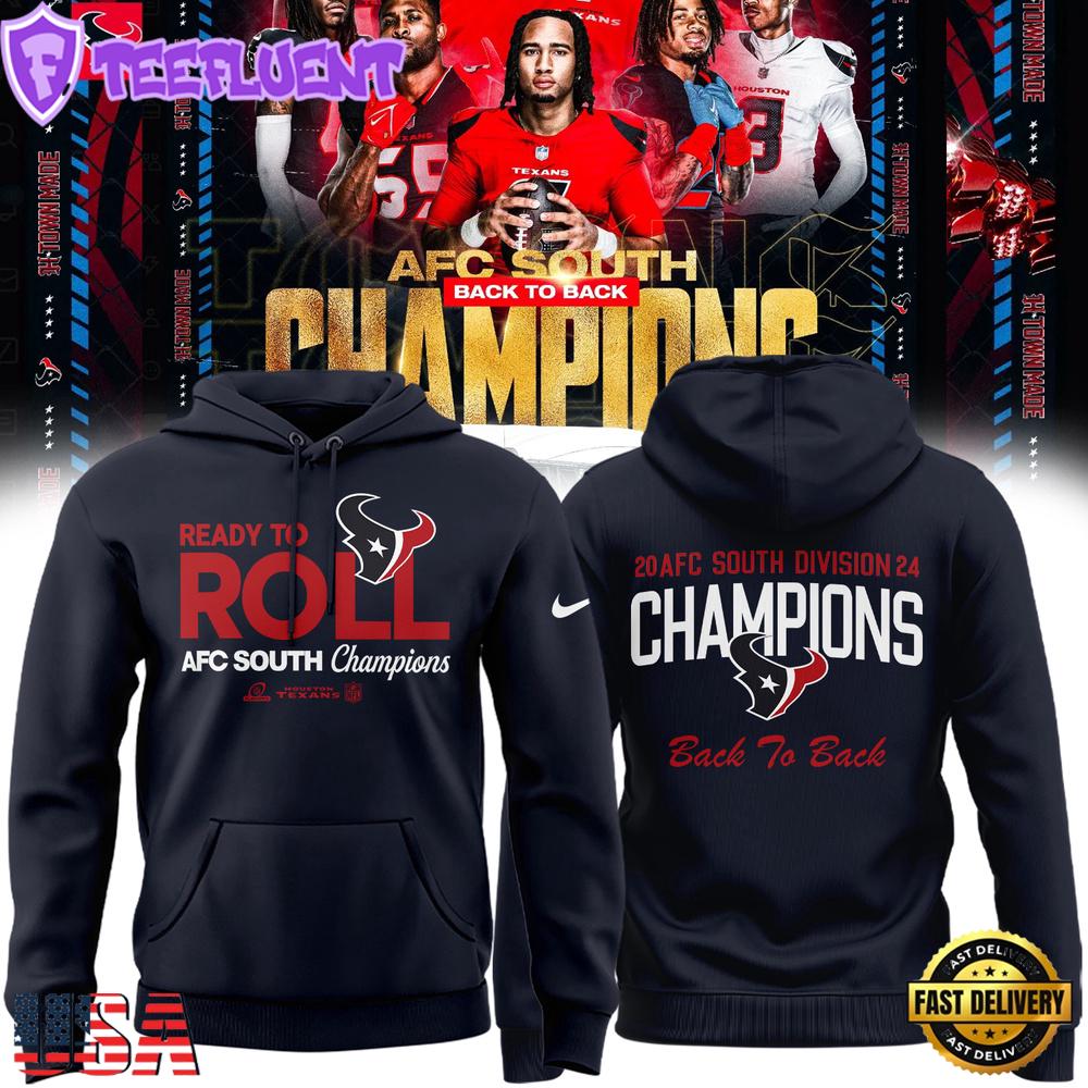 NFL Houston Texans AFC South Division Champions Back To Back Hoodie