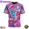 NFL Houston Texans Football Team Breast Cancer 3D T-Shirt