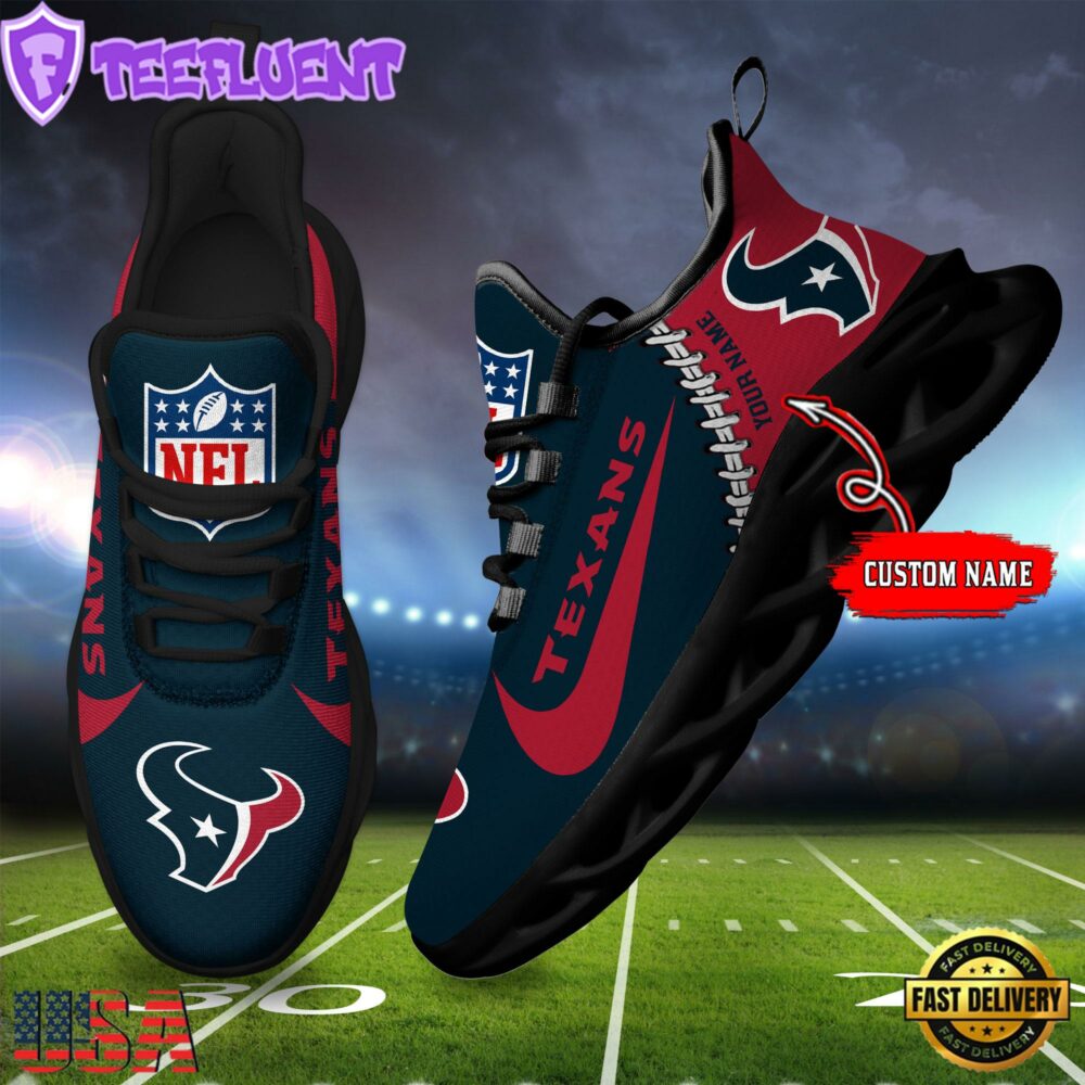 NFL Houston Texans Football Team Design Max Soul Shoes, Football New Sneaker Shoes