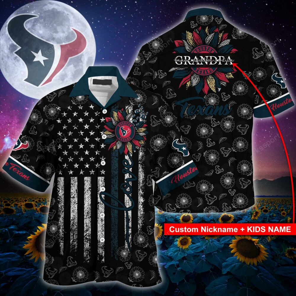 NFL Houston Texans Sunflower For Mother Day Father Day Hawaiian Shirt
