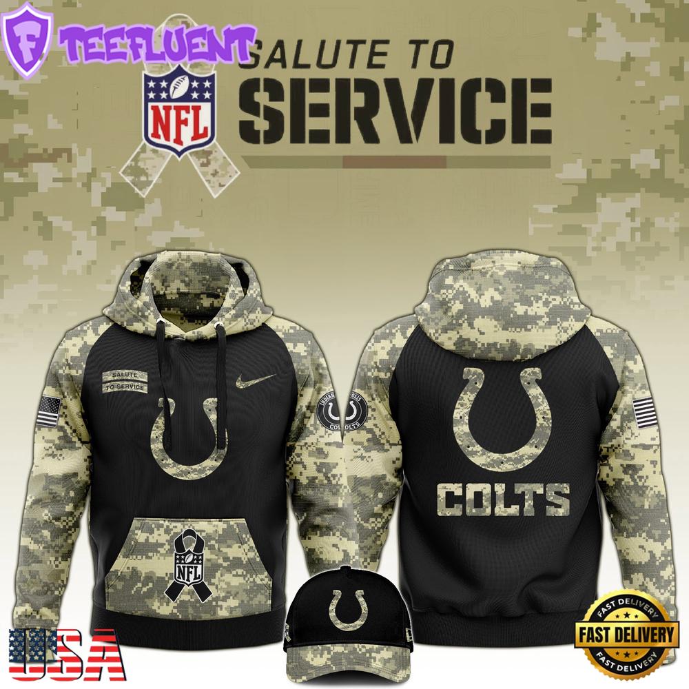 NFL Indianapolis Colts Club Black Camo Hoodie Best Veterans Day Gift NFL Indianapolis Colts Club Black Camo Hoodie Best Veterans Day Gift