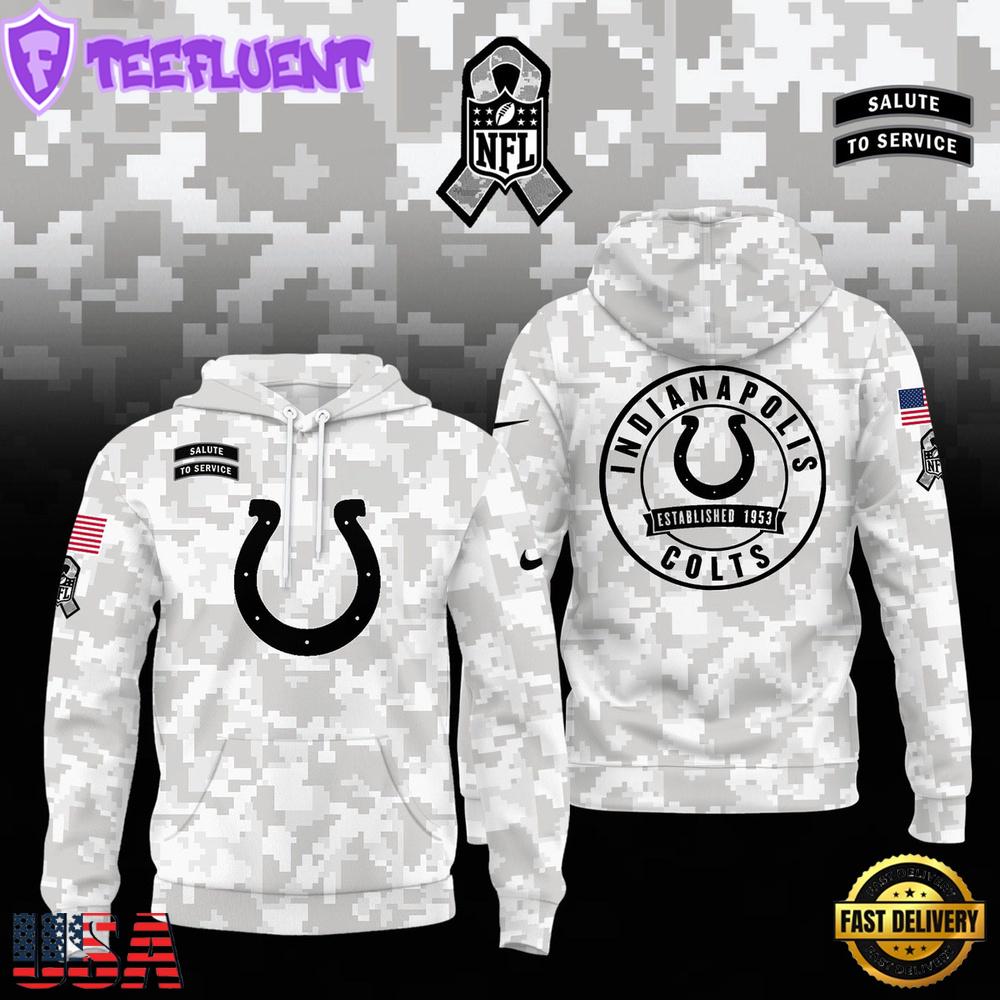 NFL Indianapolis Colts Camo 2024 Salute to Service Hoodie