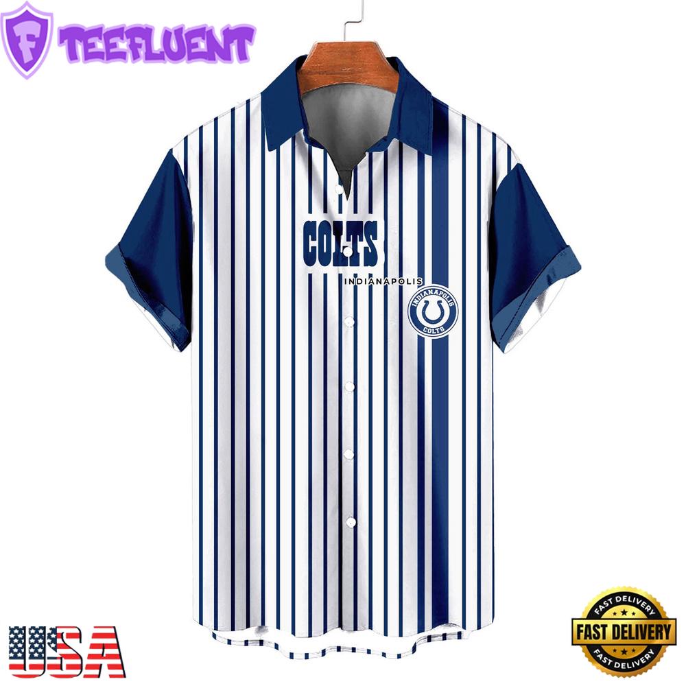NFL Indianapolis Colts Classic Retro Mascot Line Summer Beach Hawaiian Shirt
