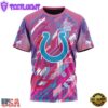 NFL Indianapolis Colts Football Team Breast Cancer 3D T-Shirt
