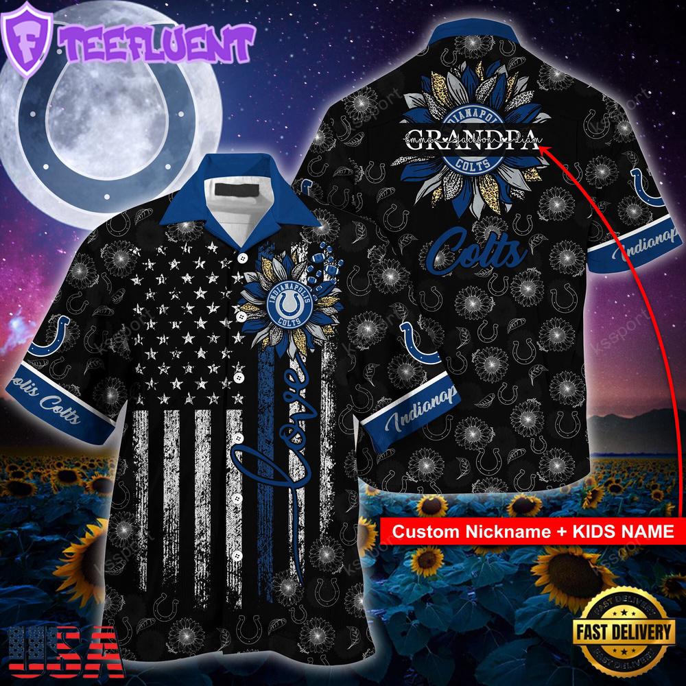 NFL Indianapolis Colts Happy Mother Day And Happy Father Day Custom Name Hawaiian Shirt