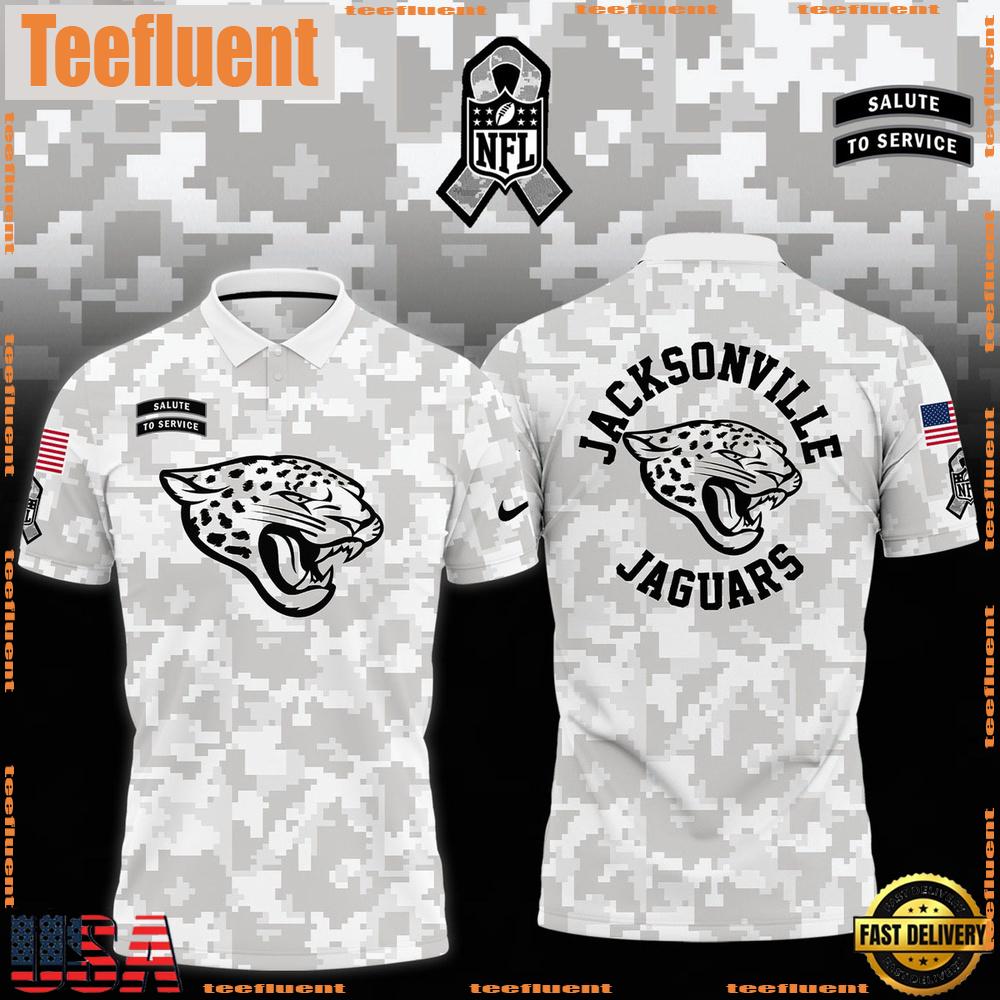 NFL Jacksonville Jaguars Camo 2024 Salute to Service Polo Shirt