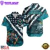 NFL Jacksonville Jaguars Football American Flag Mascot Custom Name Hawaiian Shirt