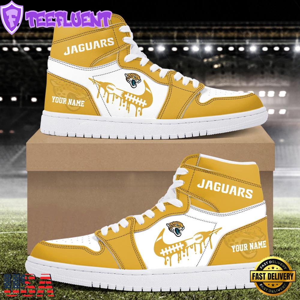 NFL Jacksonville Jaguars Grunge Style Custom Air Jordan 1 Shoes