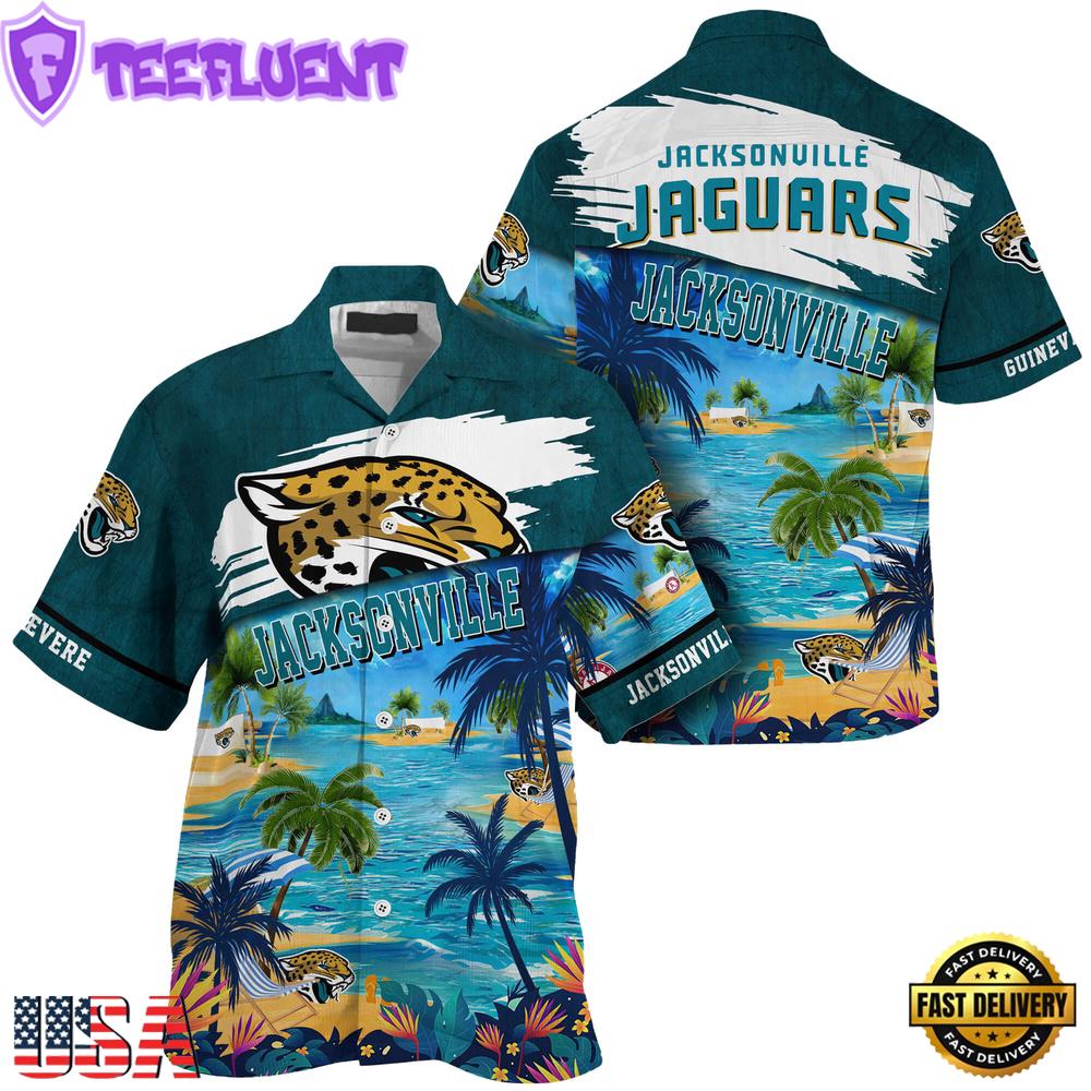 NFL Jacksonville Jaguars Hawaii Beach Custom Name Hawaiian Shirt