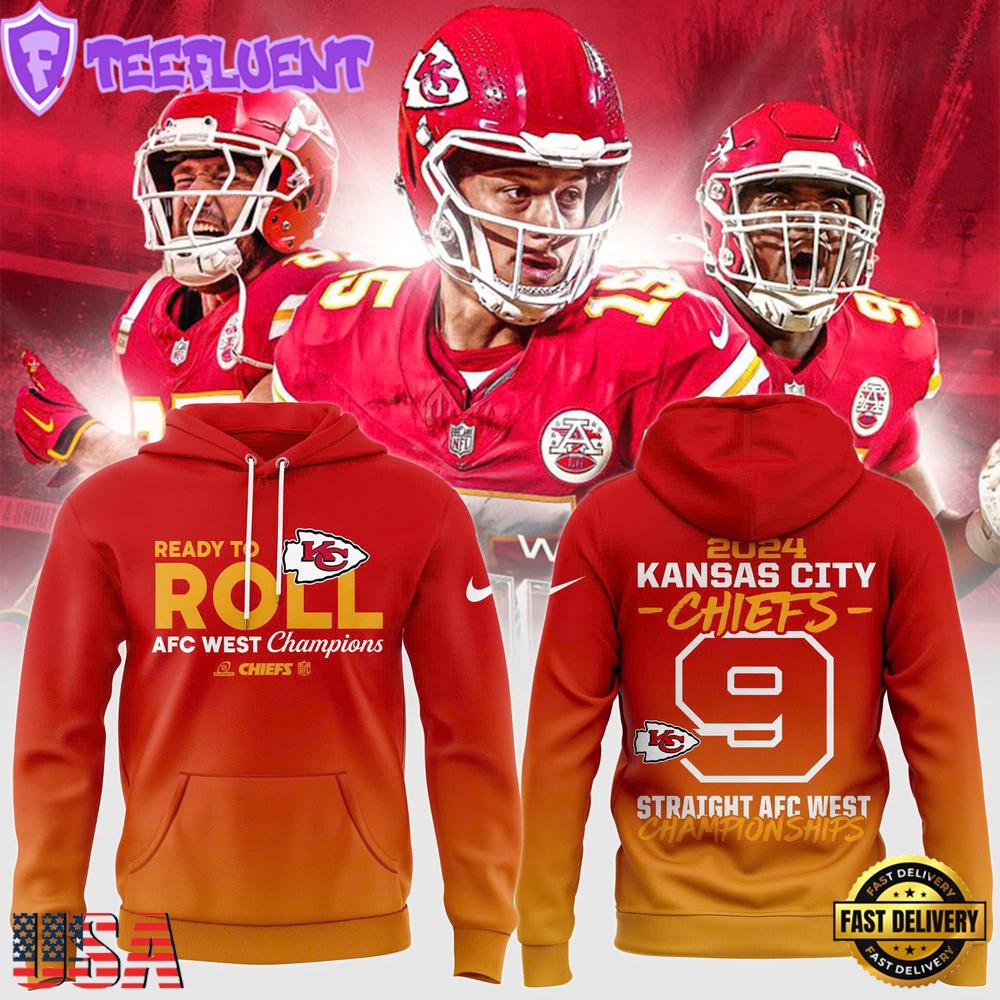 NFL Kansas City Chiefs 2024 Straight AFC West Championship Hoodie