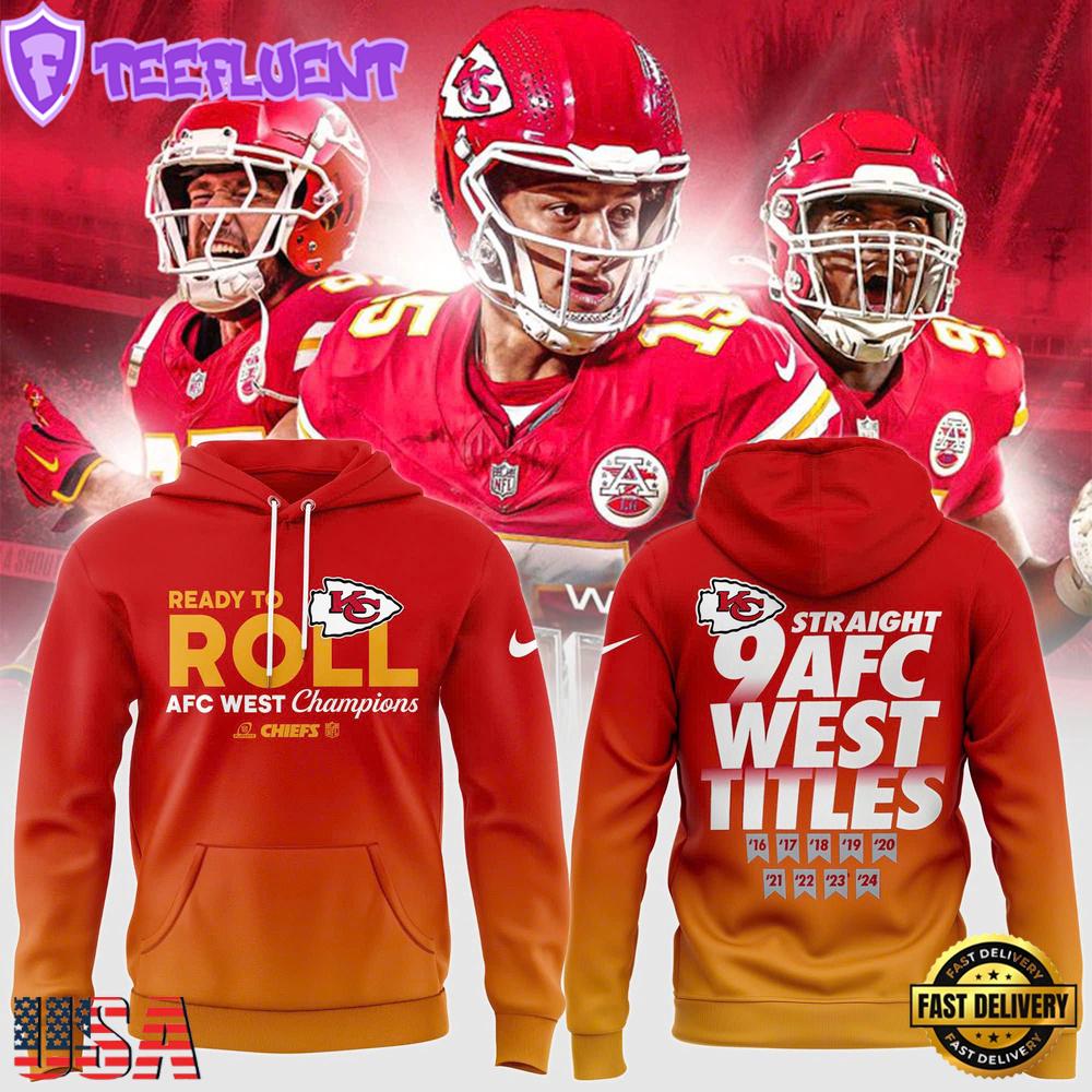 NFL Kansas City Chiefs 9 Straight AFC West Titles Hoodie