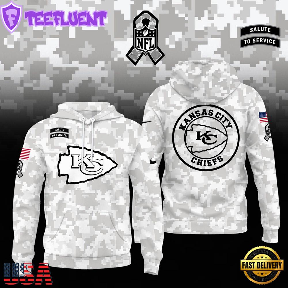 NFL Kansas City Chiefs Camo 2024 Salute to Service Hoodie
